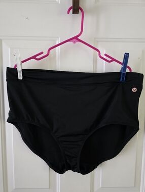 Livi Black Middle-Waist Swim Bottoms